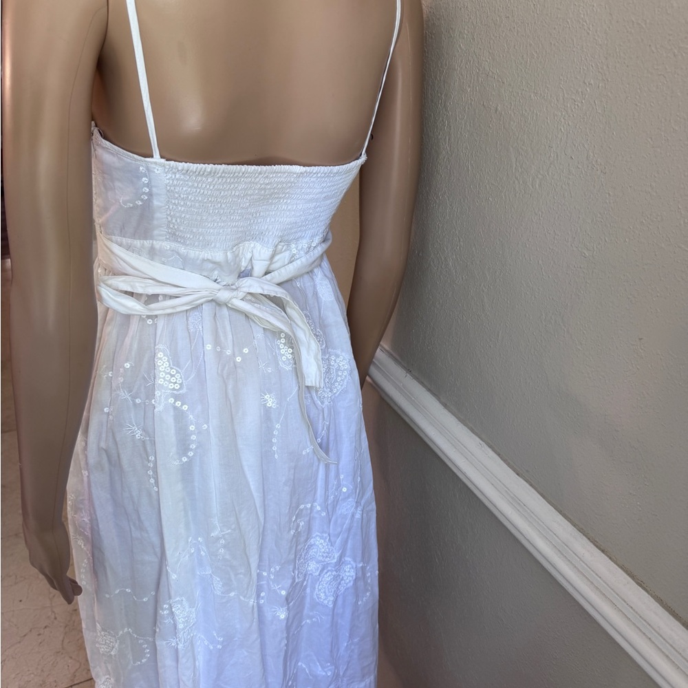 Zara Basic Elegant White Spaghetti Strap Dress Si… - image 7